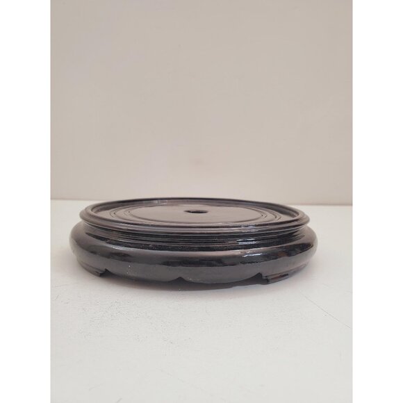 Other - vintage Round base for pot,figurine, Vase base,Oriental darkbrown base,base for